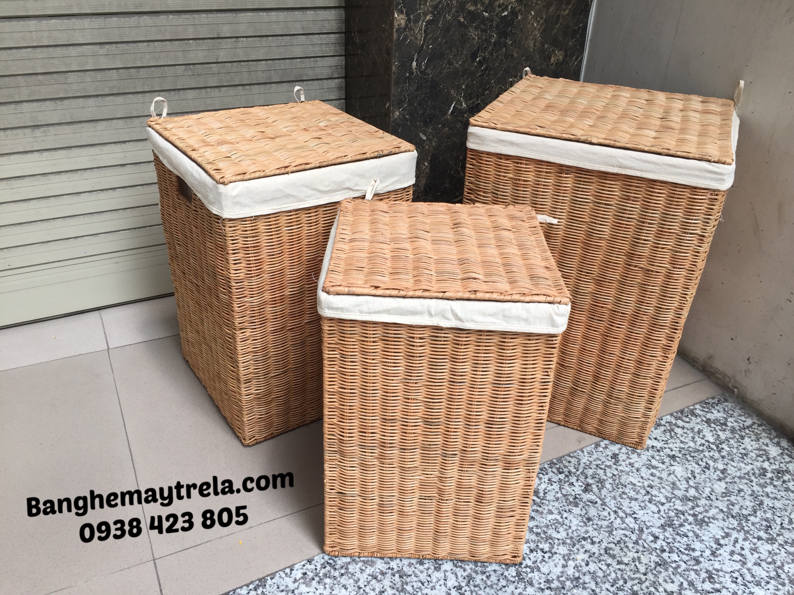 Giỏ mây vuông để đồ